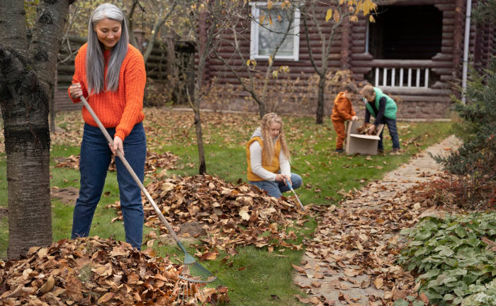 Rutschiges Laub auf den Gehwegen – wann Harken Plicht ist